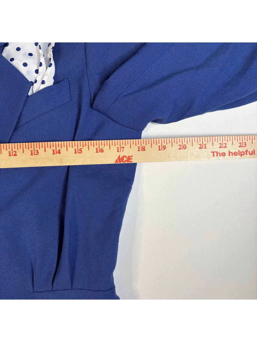 Vintage Le Suit Royal Blue Skirt Suit Set Blazer Midi Skirt